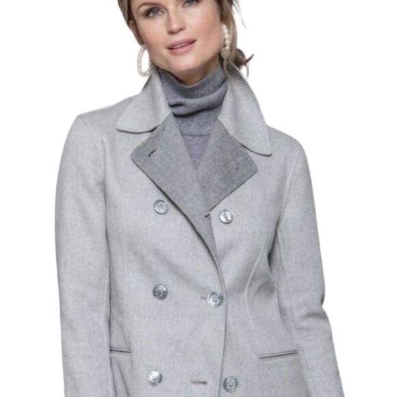 Hadleigh’s 100% virgin Wool Coat Double Breasted Long Sleeve Womens Size 46/10